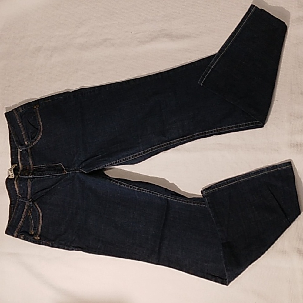 LEI Sophia Hiphugger Flare Low Rise Y2K Jeans Size 34‎ Waist Dark Wash